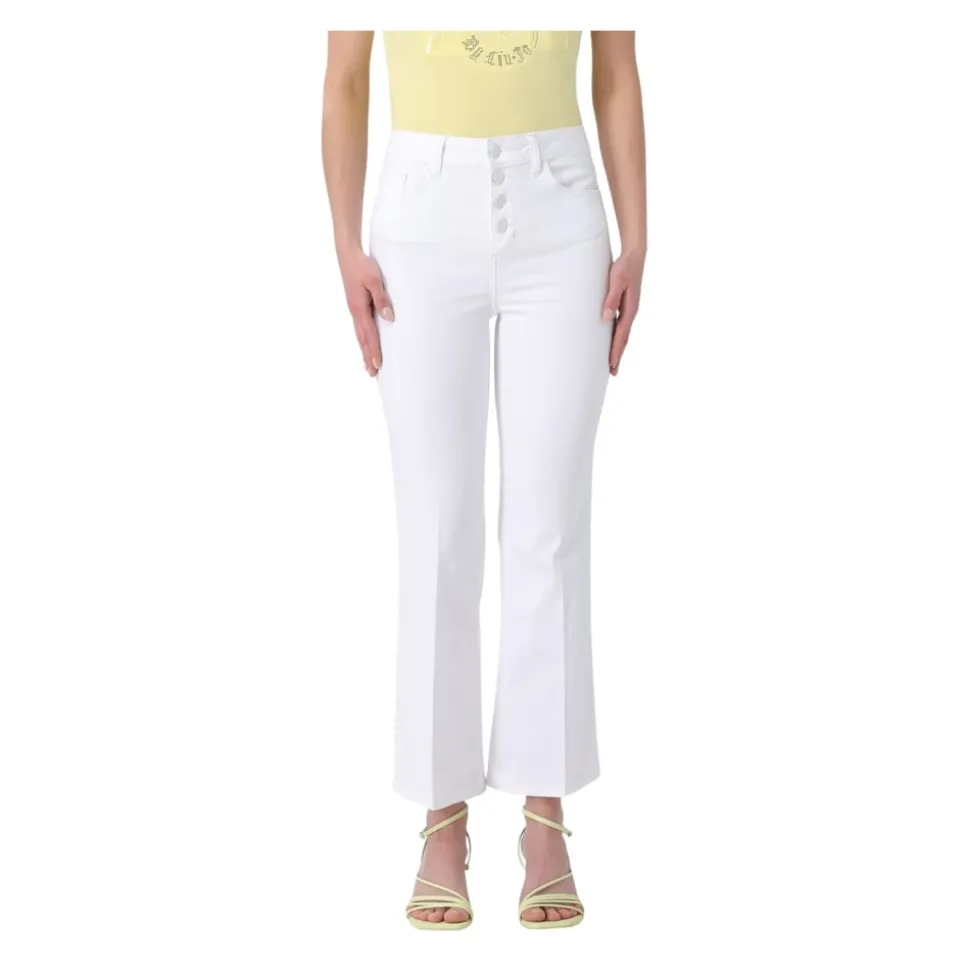 Pantalones cropped de tiro alto