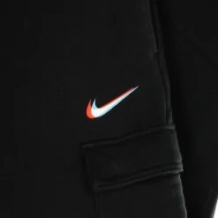 Pantalones de chándal de forro polar con bolsillos cargo negros