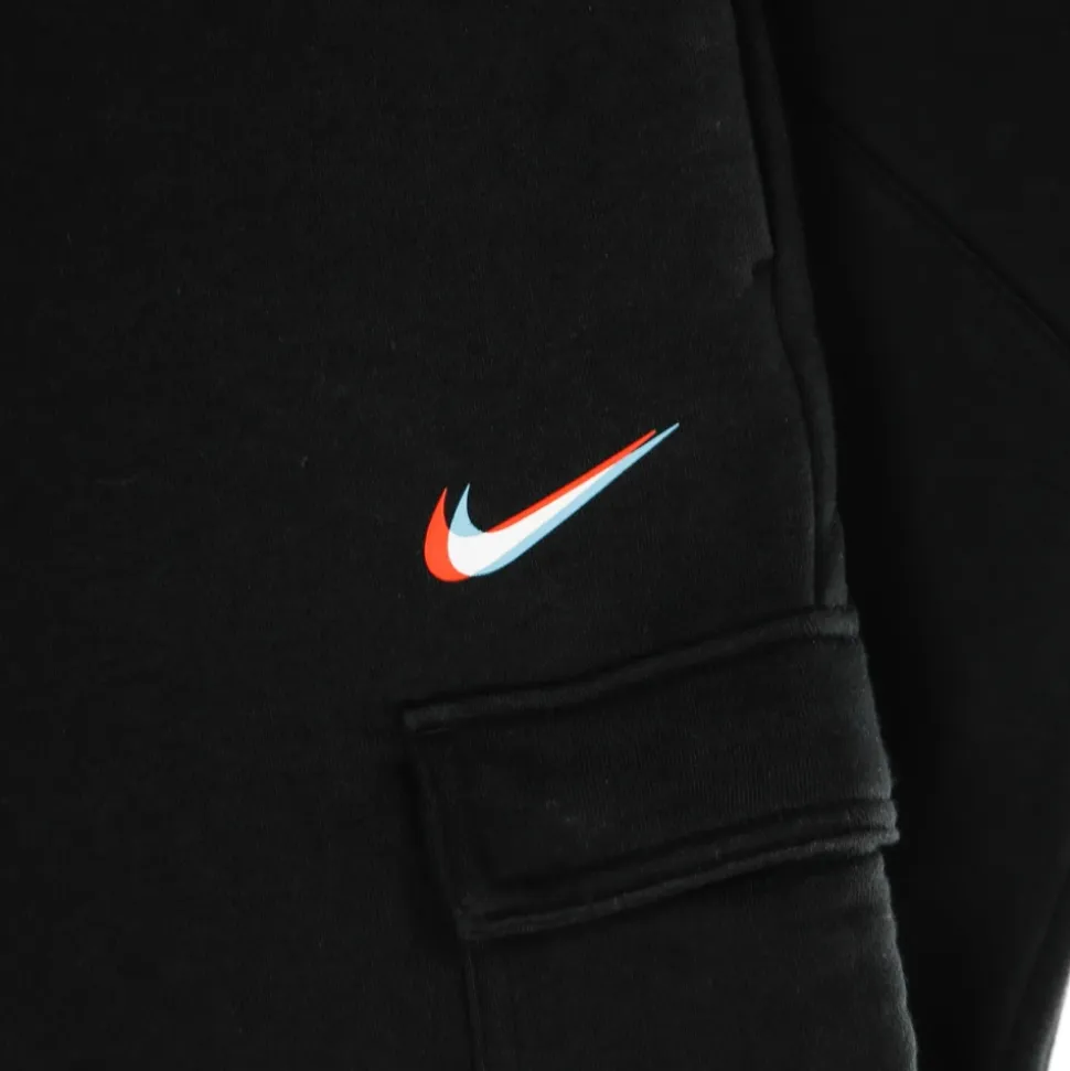 Pantalones de chándal de forro polar con bolsillos cargo negros