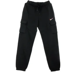 Pantalones de chándal de forro polar con bolsillos cargo negros