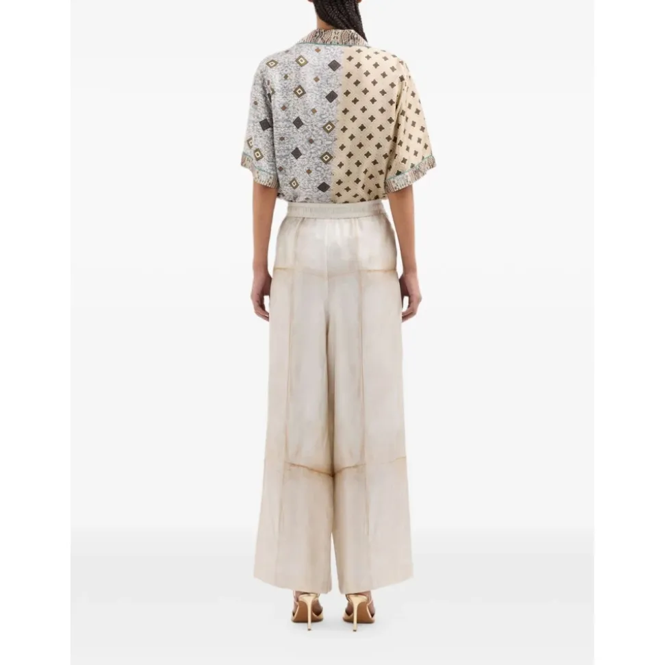 Pantalones de seda estampados