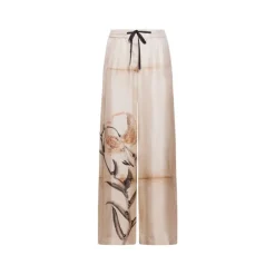 Pantalones de seda estampados