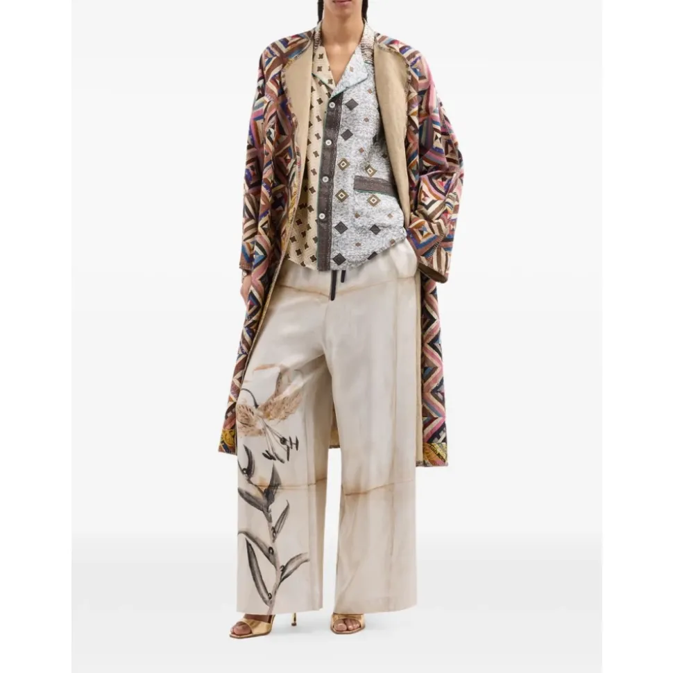 Pantalones de seda estampados