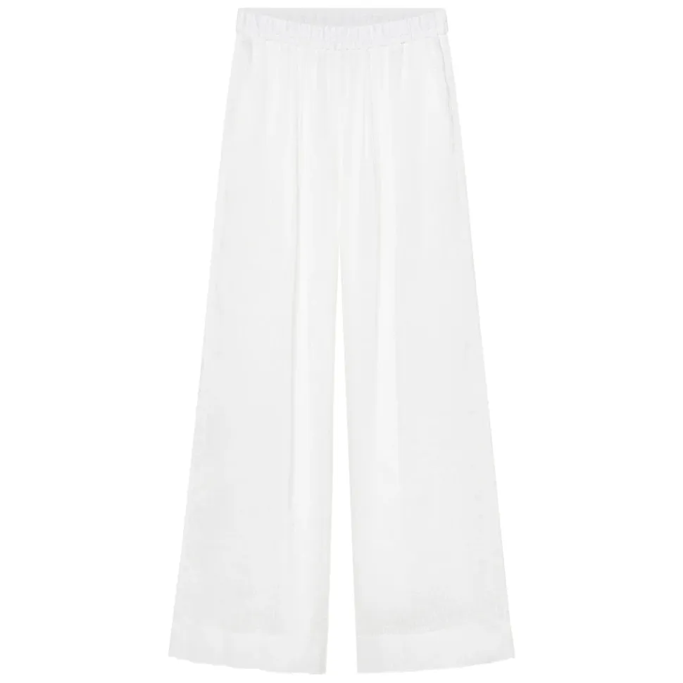 Pantalones de Voile de Seda y Lino a Rayas