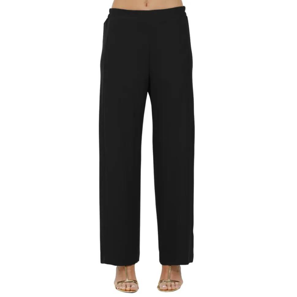Pantalones fluidos de cady elástico