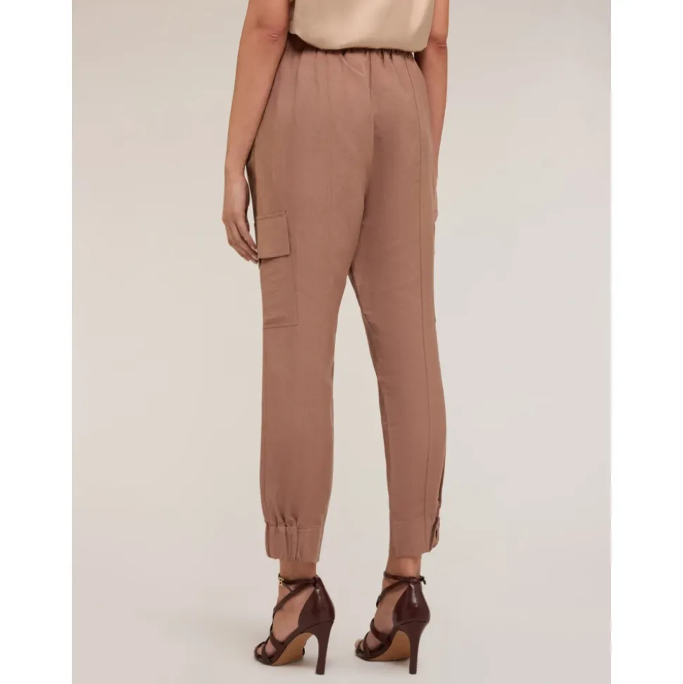 Pantalones Joggers Cargo en Mezcla de Lino