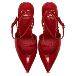 Patent Strappy Heels - Red