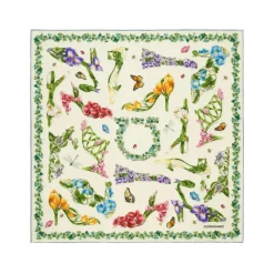 Pañuelo de seda cuadrado con diseño floral
