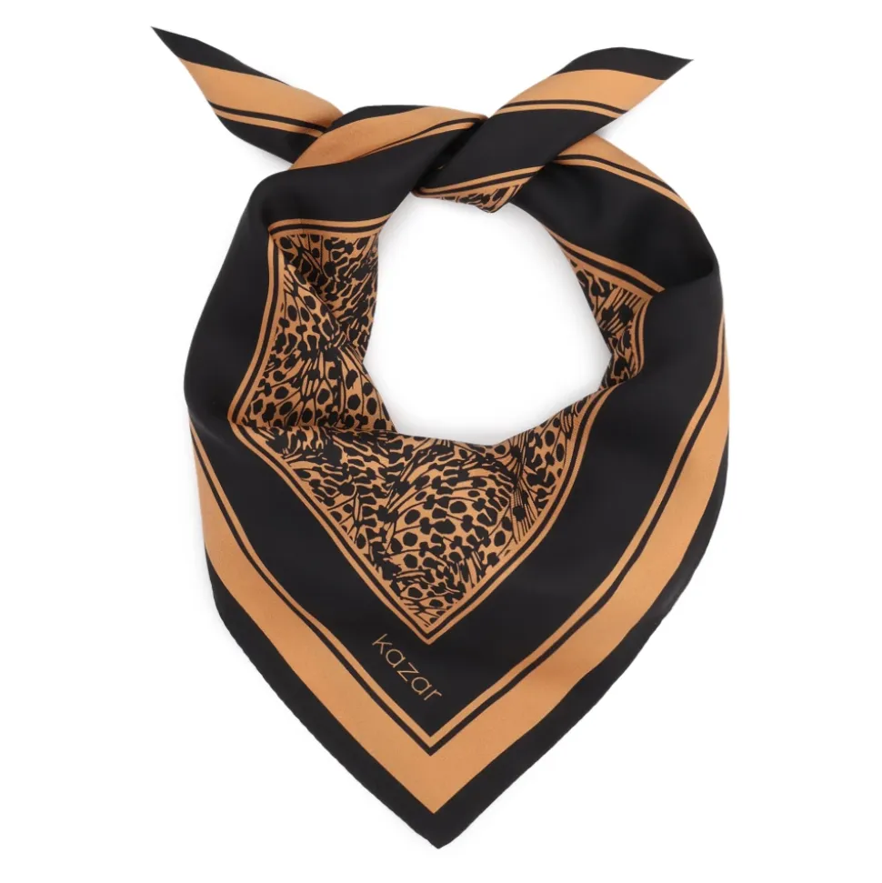 Pañuelo de seda marrón y negro