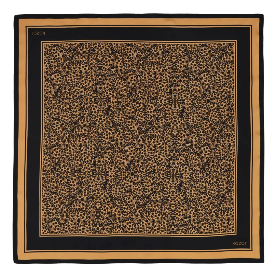 Pañuelo de seda marrón y negro
