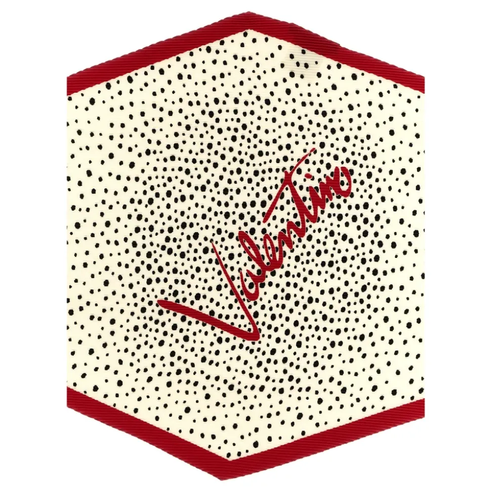 Pañuelo de seda plisado con logo de rombos
