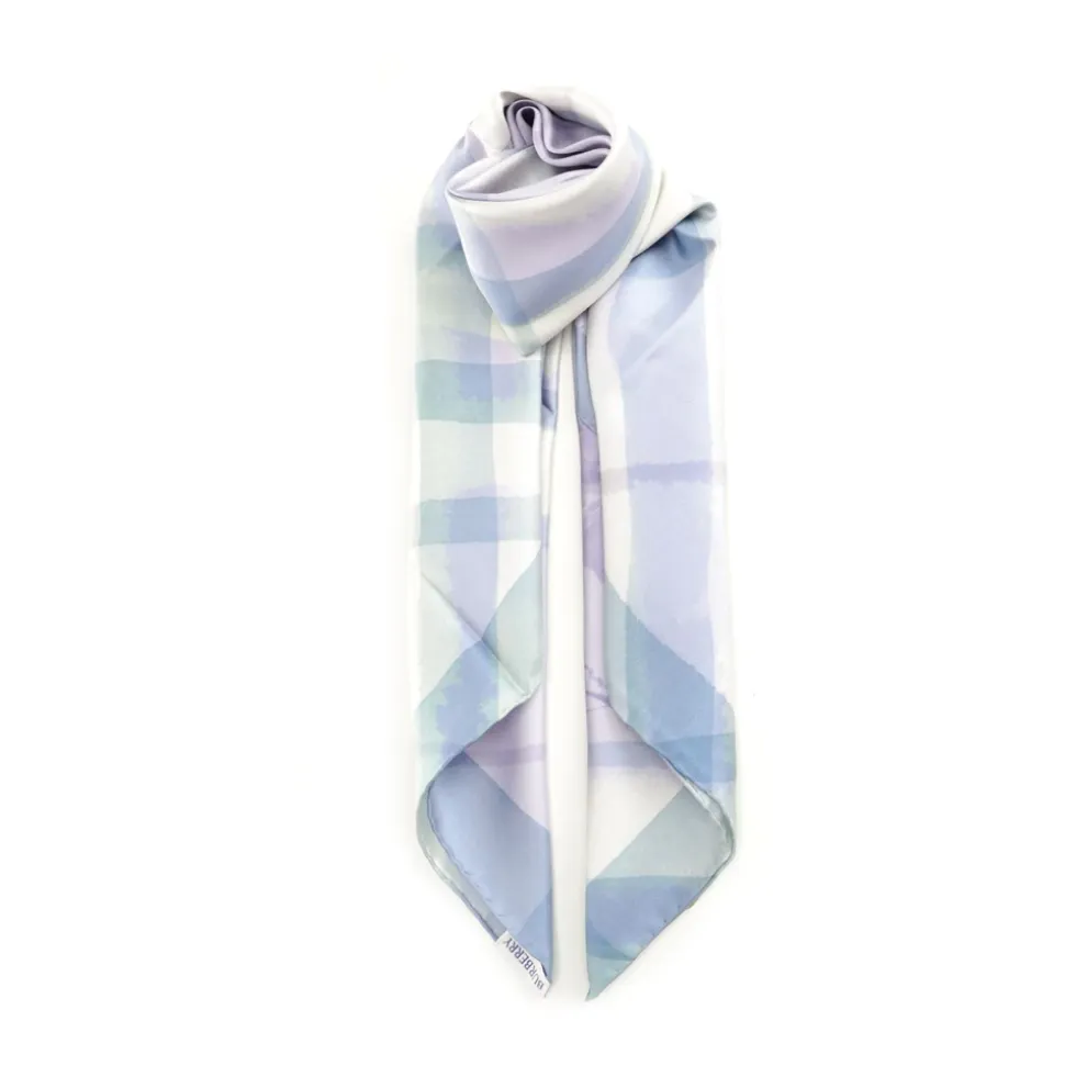 Pañuelo de Seda Twill con Estampado Check