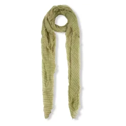 Pañuelo Verde a Rayas de Cachemira y Seda