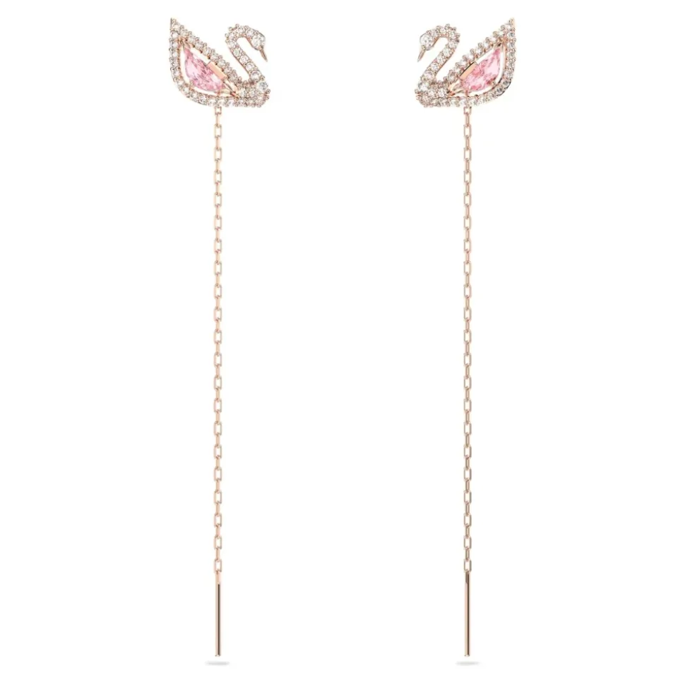 Pendiente Dazzling Swan Pink Roségold 5469990