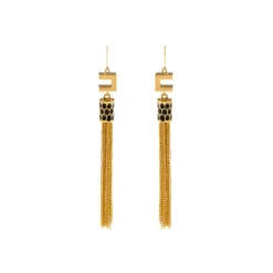 Pendientes con detalle de serpiente y borlas