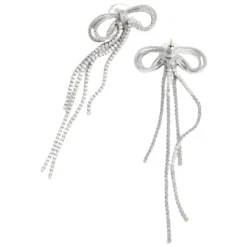 Pendientes con Lazo de Cristal y Perla Trasera
