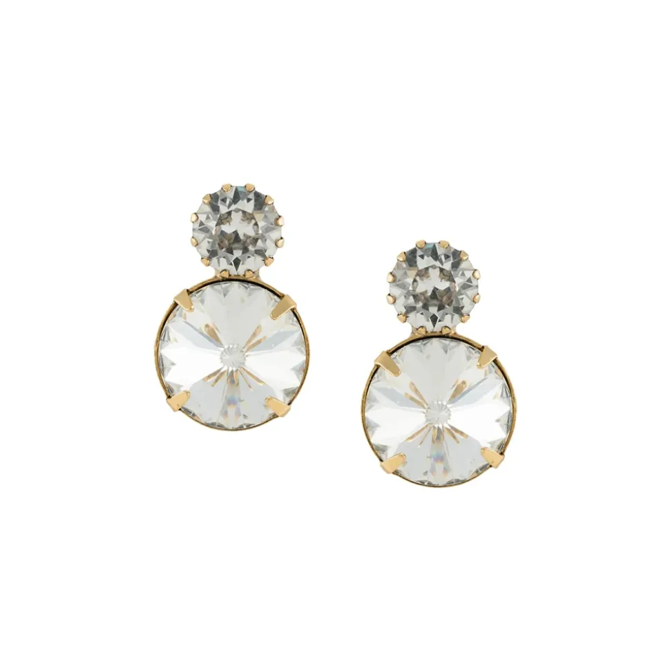 Pendientes de Cristal y Oro Antiguo