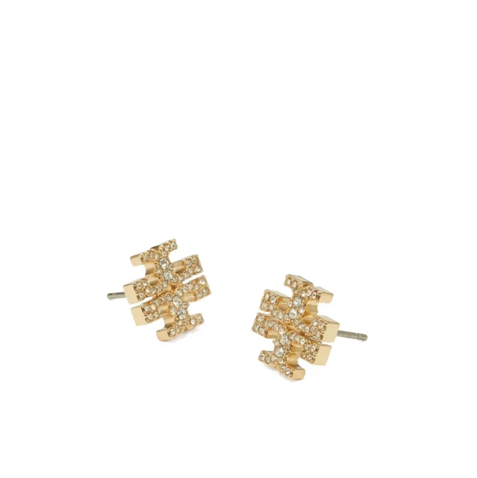 Pendientes de latón dorado con cristales
