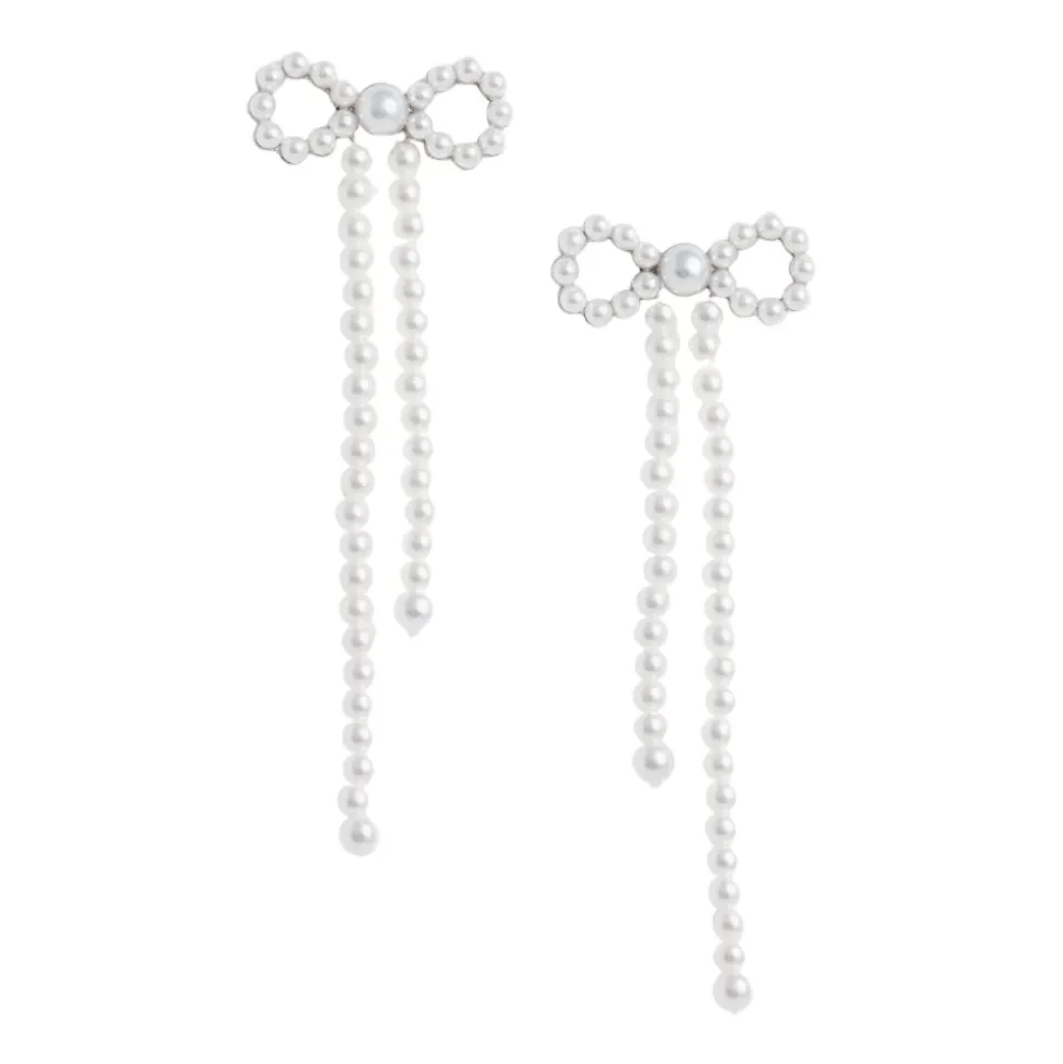 Pendientes de Lazo con Perlas