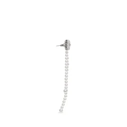 Pendientes de Lazo de Cristal y Perlas