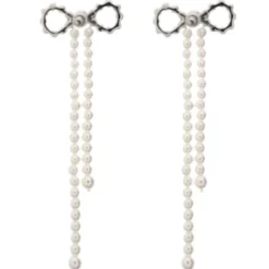 Pendientes de Lazo de Cristal y Perlas