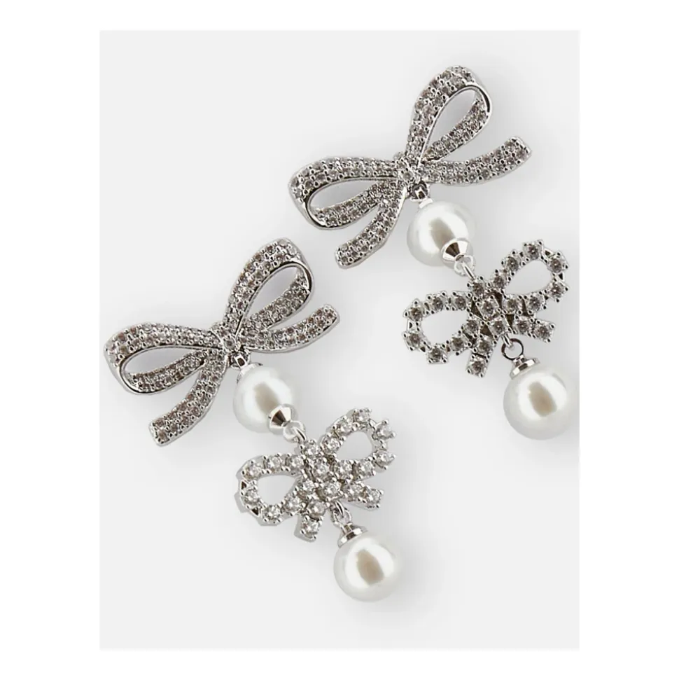Pendientes Doble Lazo con Perlas
