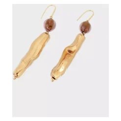 Pendientes Logo Dorados Accesorio Elegante Mujer