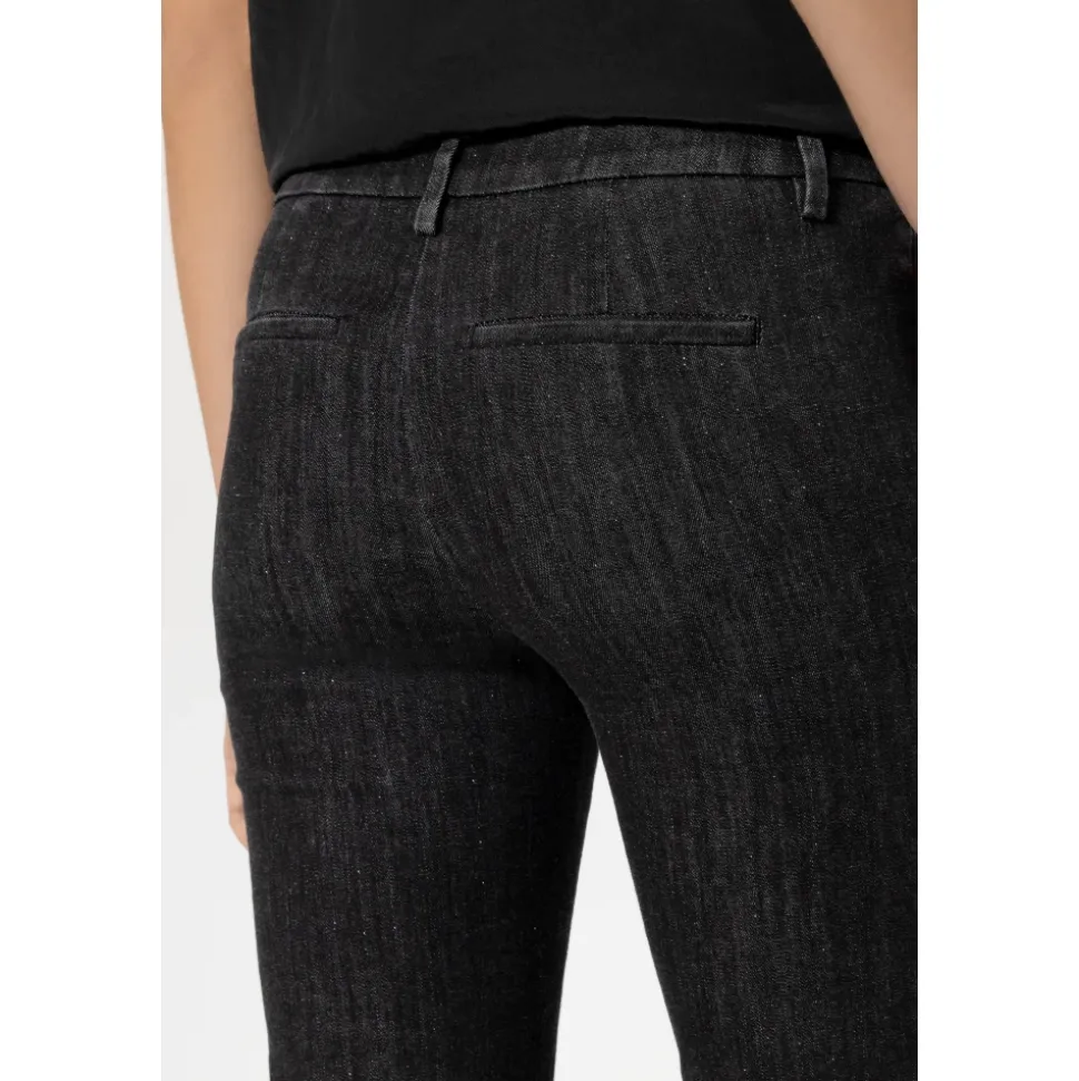 Pinstripe Bootleg Denim