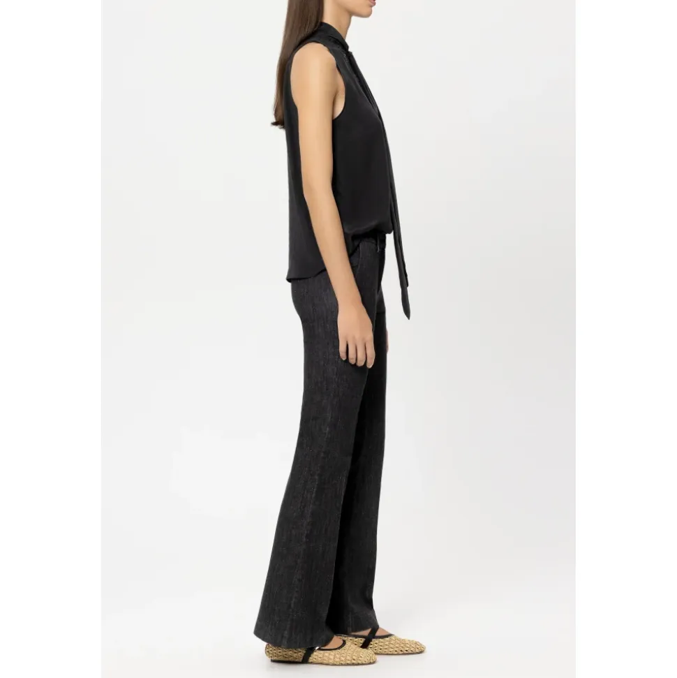 Pinstripe Bootleg Denim