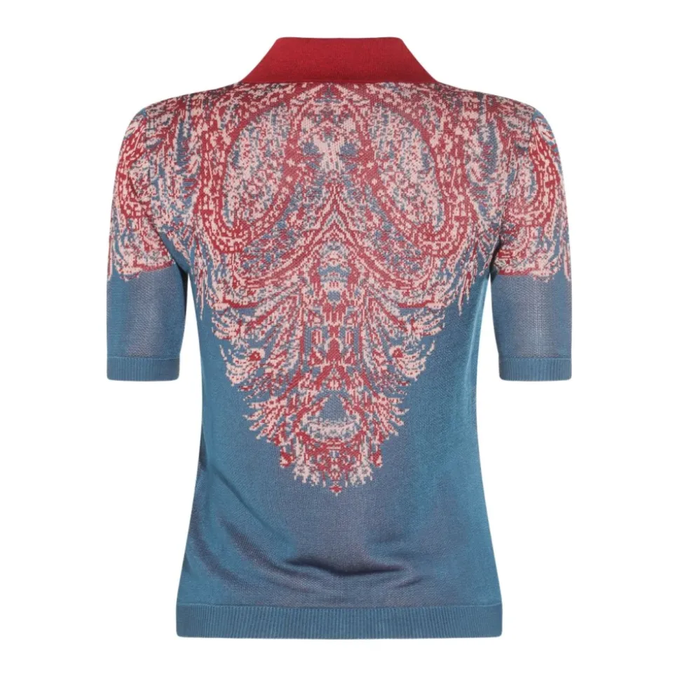 Playera tipo polo con estampado de cachemira