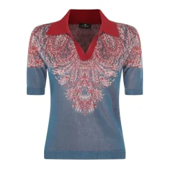 Playera tipo polo con estampado de cachemira