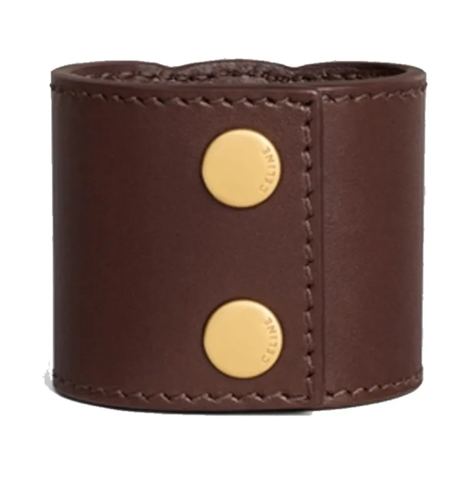 Pulsera de Puño de Cuero Marrón para el Cabello