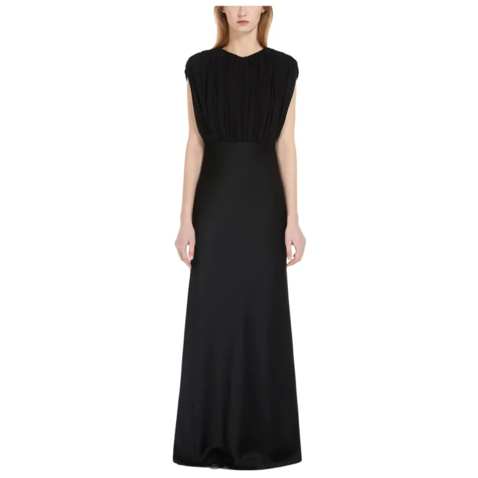 Randers Vestido Maxi de Satén de Seda Crêpe