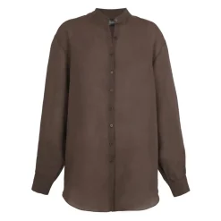 Raoul, camisa en ramio marron morado-