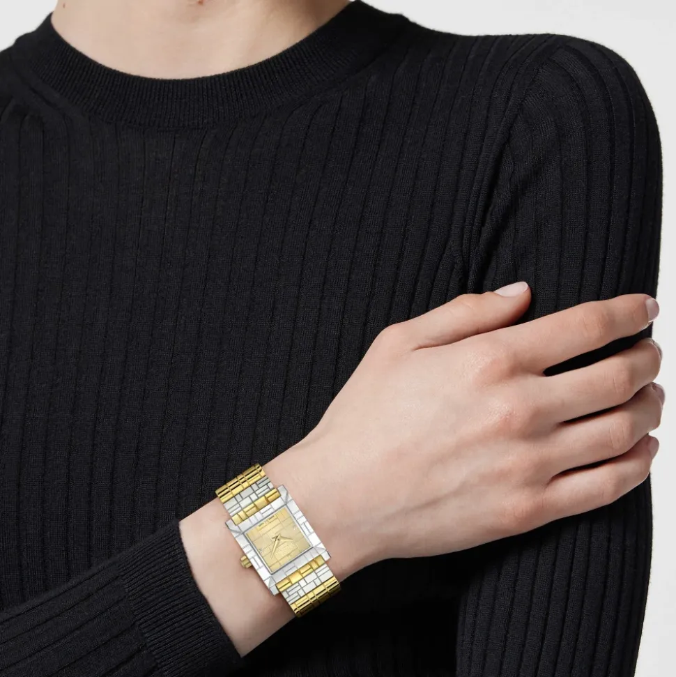 Reloj de Acero Inoxidable Bicolor