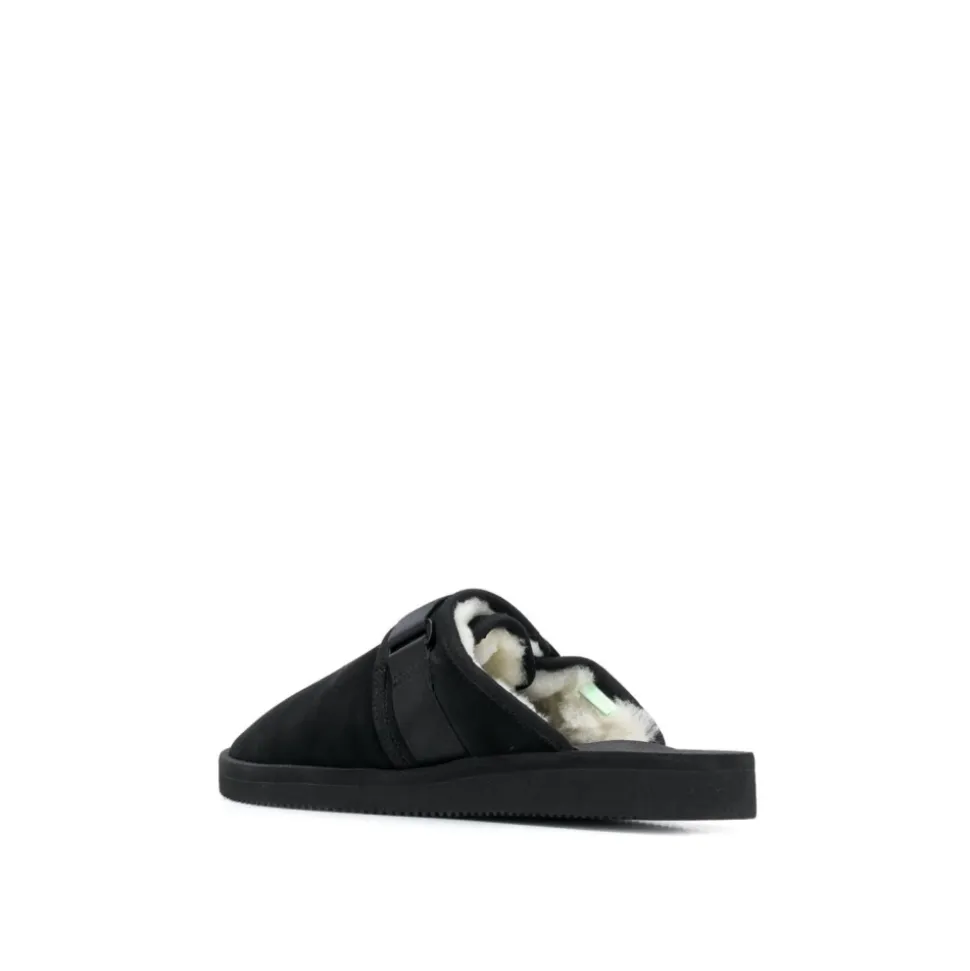 Sandalias de Cuero Negras Mules
