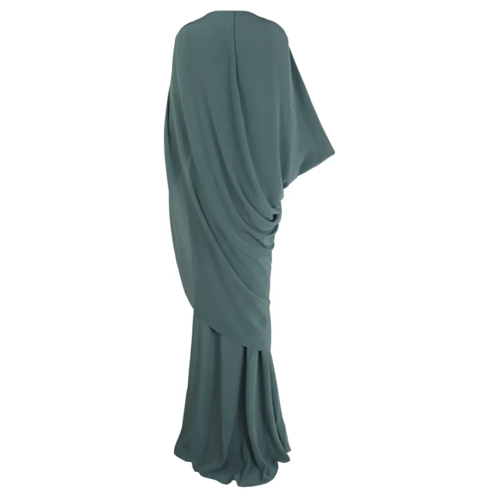 Sarina, vestido de seda turquesa-