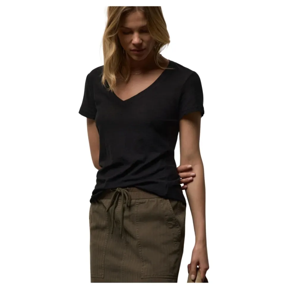 Sheer Slub Casual V Neck