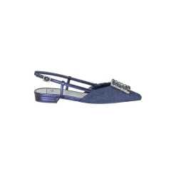 Slingback de tweed con strass