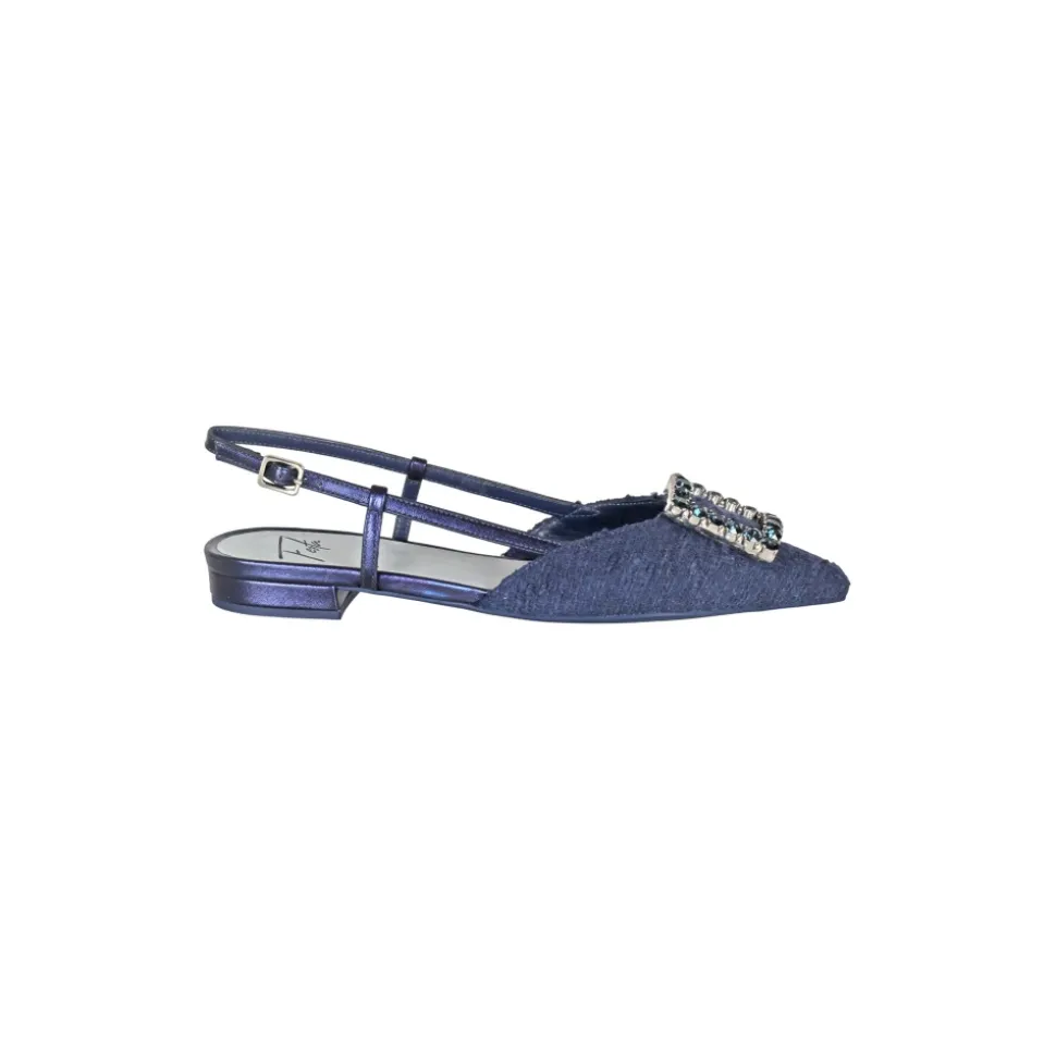 Slingback de tweed con strass
