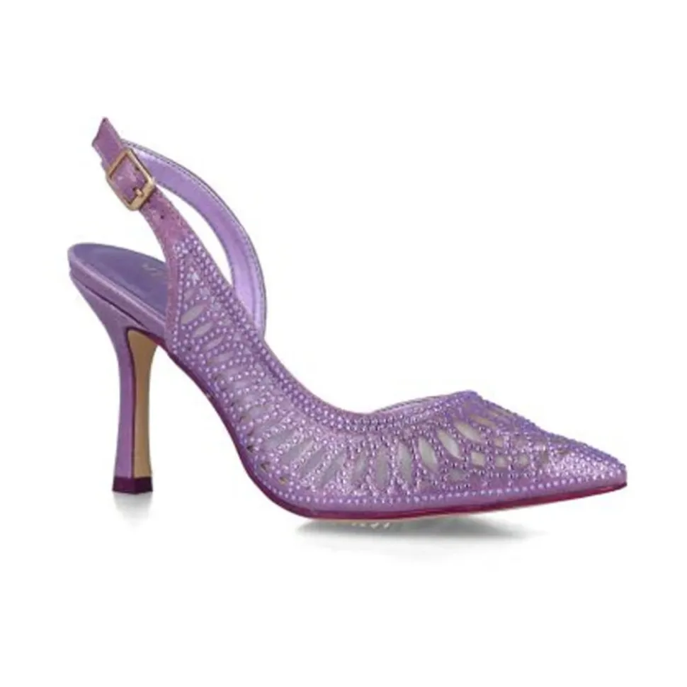 Slingback en tul y strass