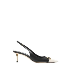Slingbacks de piel bicolor
