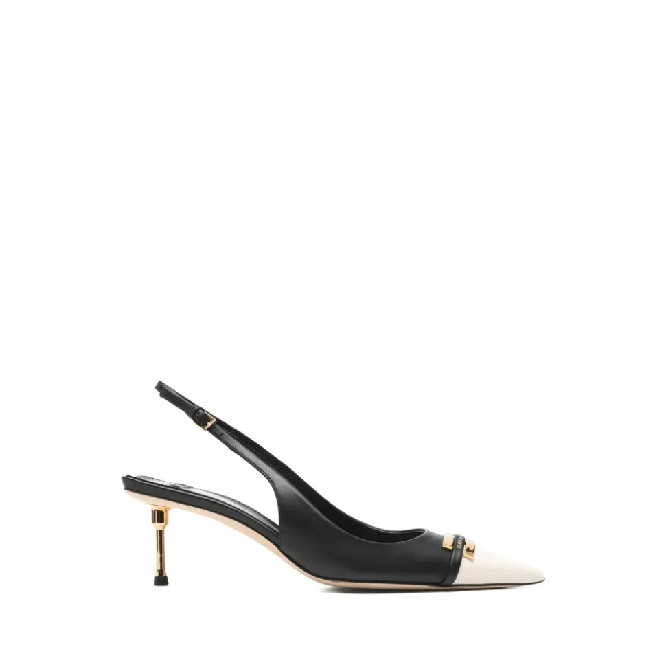 Slingbacks de piel bicolor