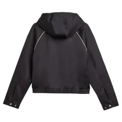 Sudadera con capucha de satén en negro