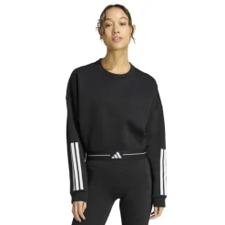 Sudadera Corta Hyperglam 3-Stripes con Cuello Redondo