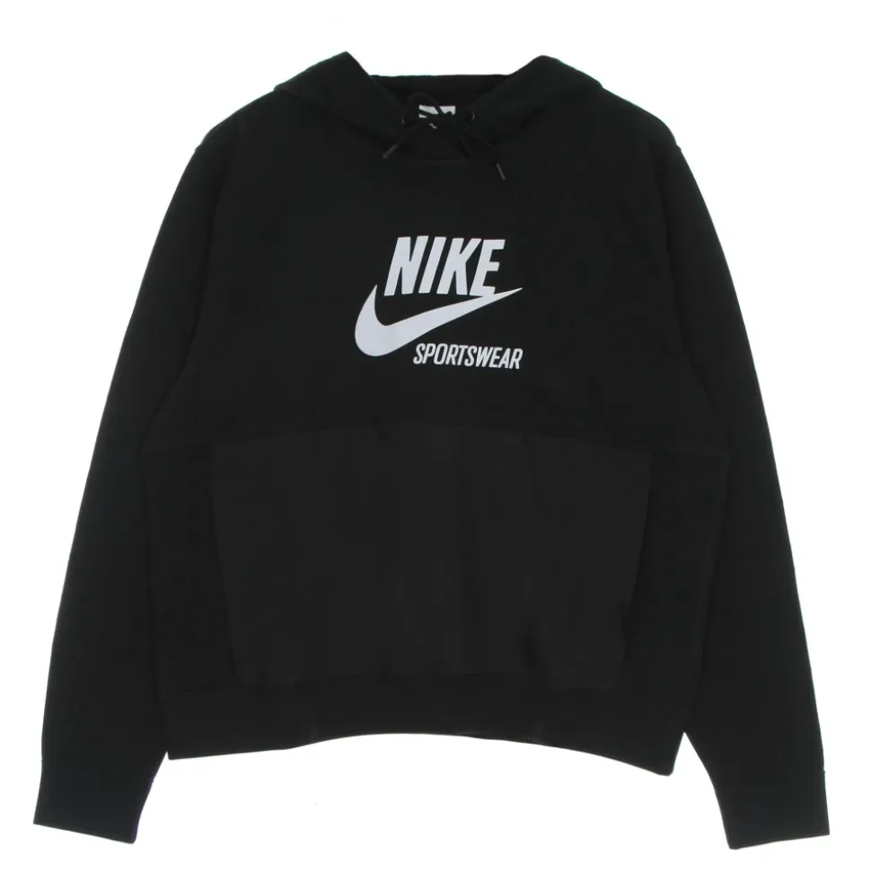 Sudadera Negra con Capucha de Forro Polar