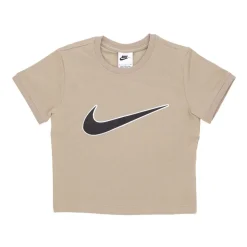 Swoosh Logo Cropped T-Shirt Khaki