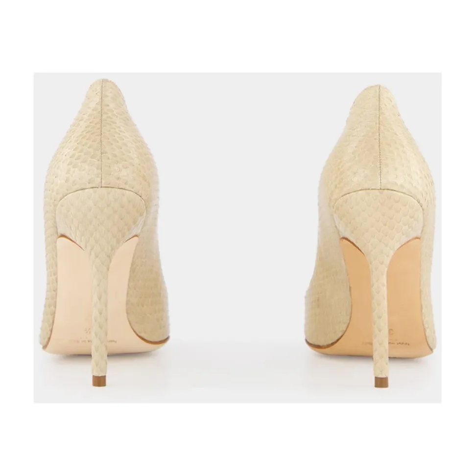 Tacones Beige Puntera de Serpiente