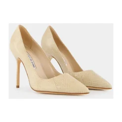 Tacones Beige Puntera de Serpiente