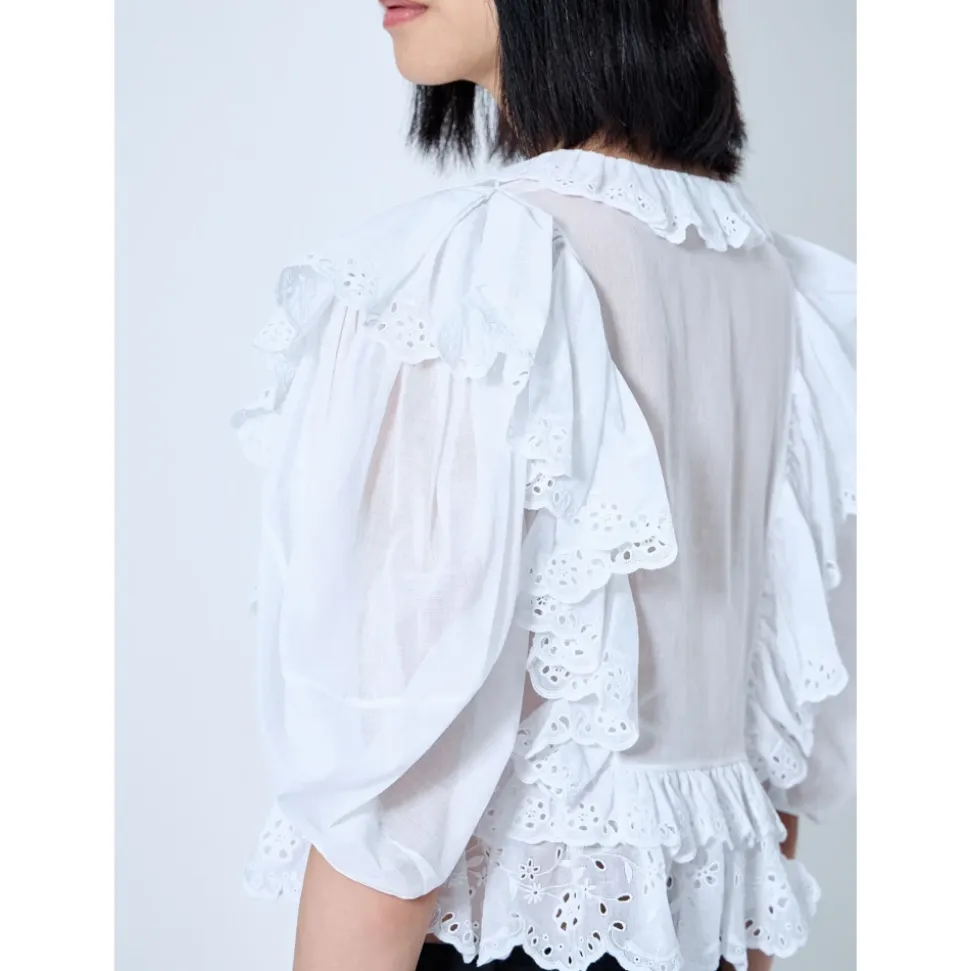 Top Corto con Volantes y Cuello en V